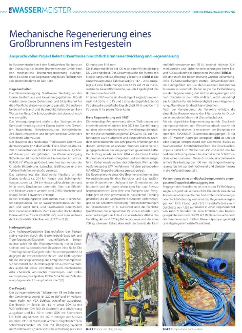 Mechanische Regenerierung eines Großbrunnens im Festgestein